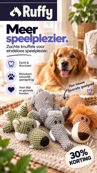 Tegen verveling. Voor een blije hond.