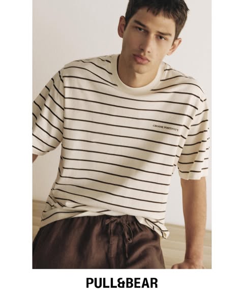 Gestreiftes T-Shirt Mit Schriftzug