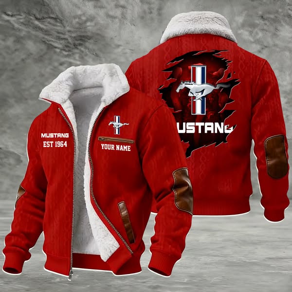 Mustang Iconic Design Custom Name Fleece Jacket