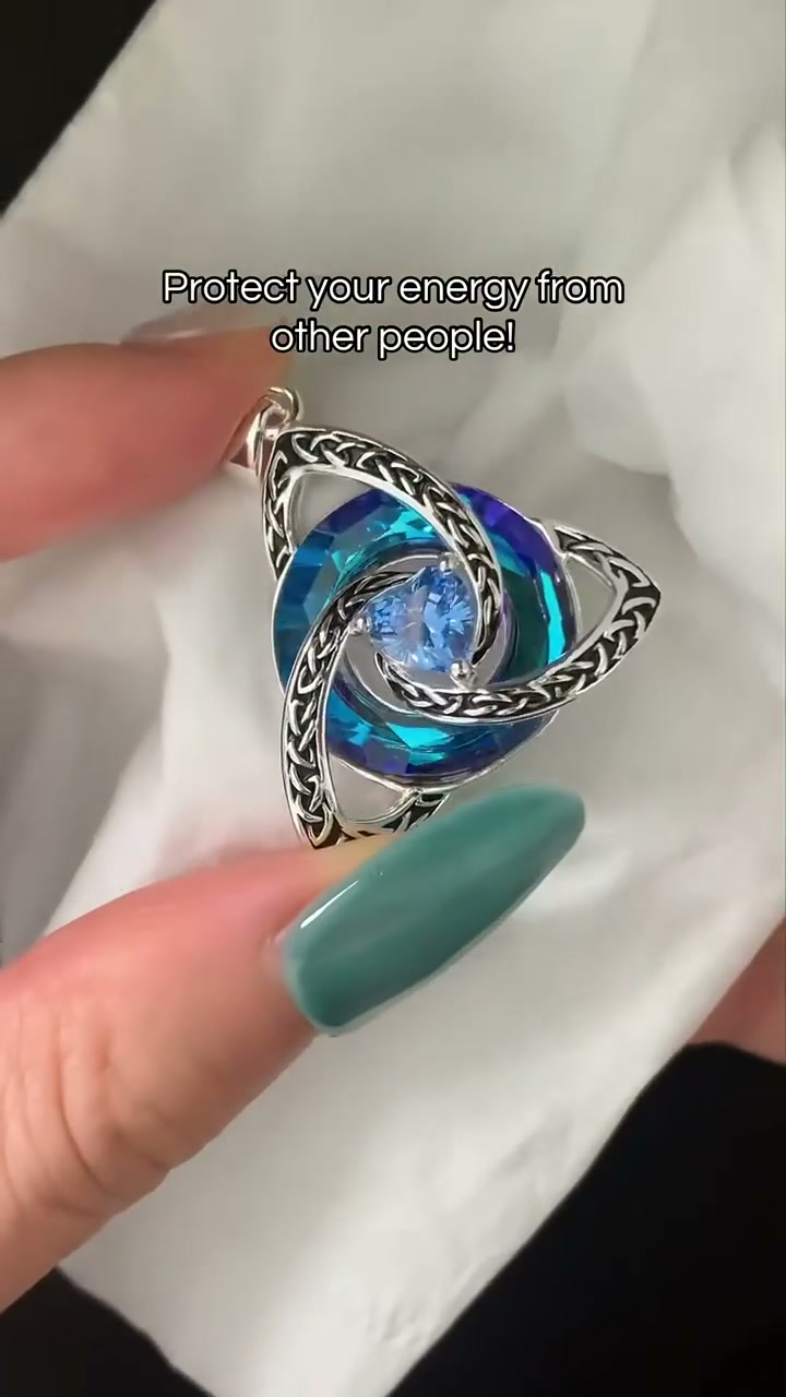 Celtic Trinity Knot Birthstone Necklace