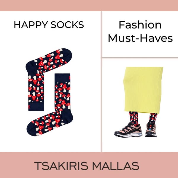 HAPPY SOCKS γυνακείες ΜΠΛΕ ΚΟΚΚΙΝΟ Υφασμα ΚΑΛΤΣΕΣ ΓΥΝΑΙΚΕΙΕΣ | Tsakiris Mallas