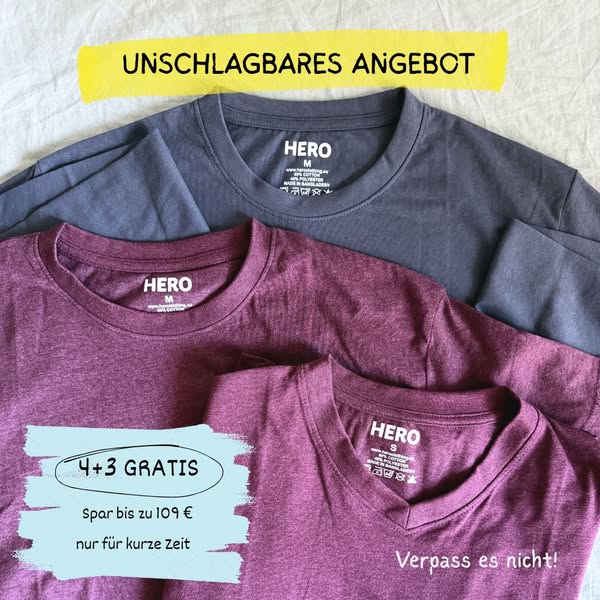 Hol dir 3 T-Shirts gratis