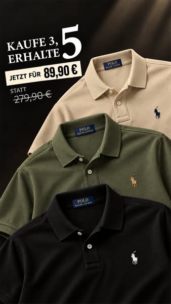 5 Polos für 89,90€