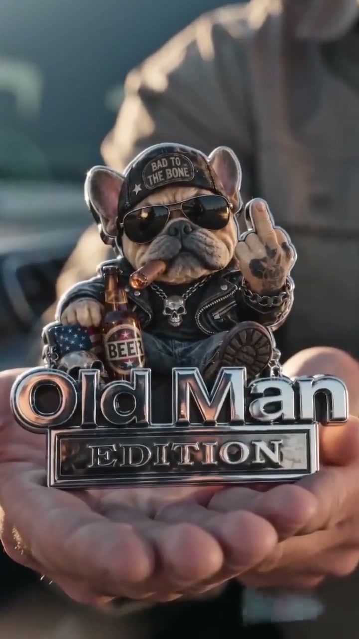 Funny Old Man Edition Vehicle Badge — 3D Chrome Metal Emblem, Perfect Father's Day & Birthday Gift for Dad, Grandpa, Husband, Truck & SUV
