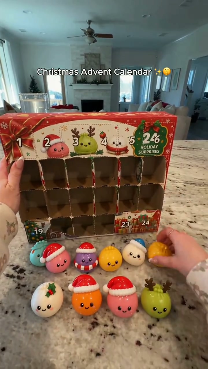 24-Day Mini Squishies Countdown Calendar – Glitter Dumpling Squeeze Toys