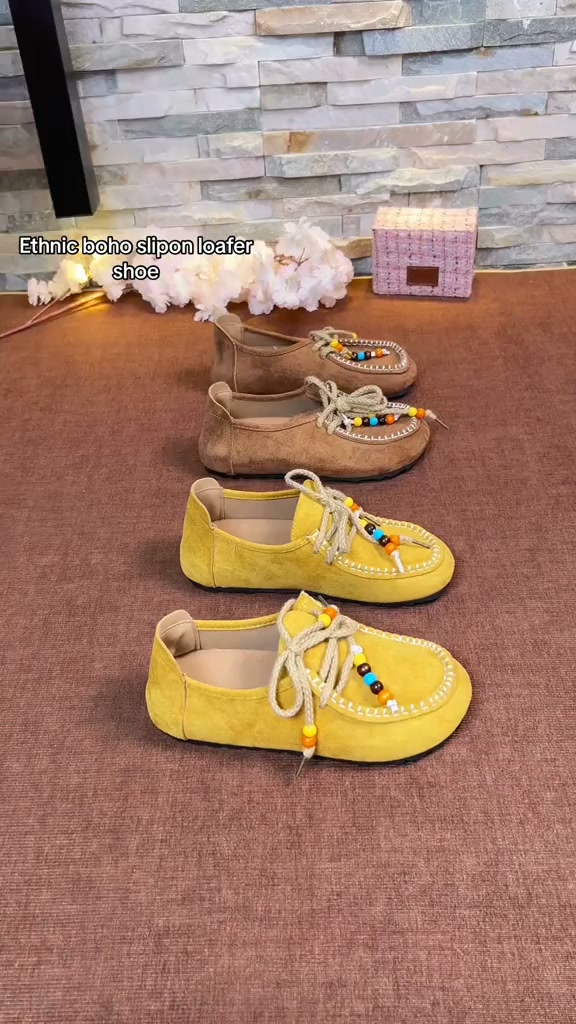 Ethnic Boho Slip-On Loafers