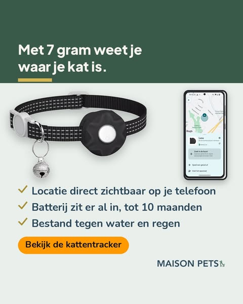 7 gram, en je weet waar je kat is.