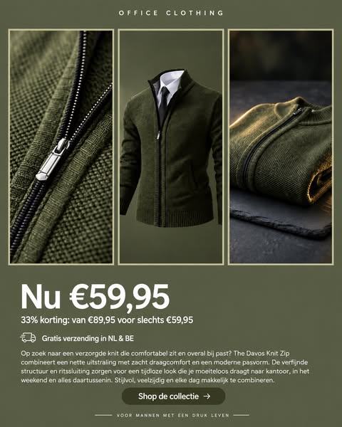 THE DAVOS KNIT ZIP | Nu €59,95