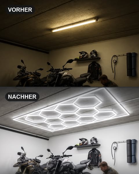 Vorher / Nachher: eine Garage, ein Set