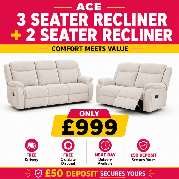 Ace 3 Seater + 2 Seater Recliner