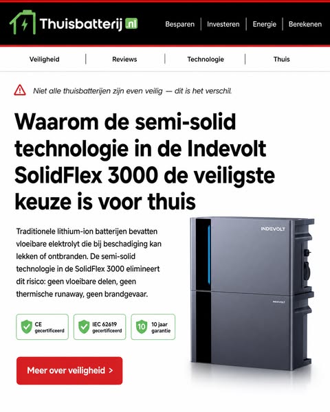 Niet alle thuisbatterijen zijn even veilig — dit is het verschil.