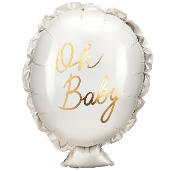 Balon Foliowy Oh Baby na Baby Shower 21" - 53 cm Party Deco /PACK