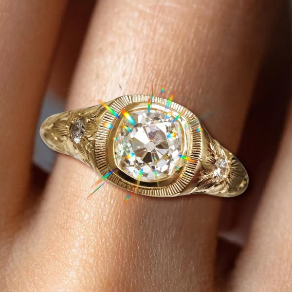 5.6ct Cushion Cut White Sapphire Ring