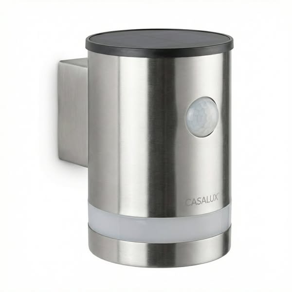 Aplique Solar LED Pared Acero Inoxidable con Sensor IP44 | Casalux Oportunidades que vuelan