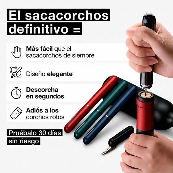 Descorcha con suavidad en unos segundos