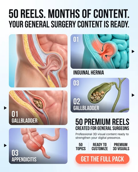 50 PREMIUM REELS FOR GENERAL SURGEONS