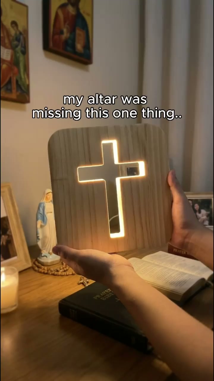 Wooden Cross Lamp