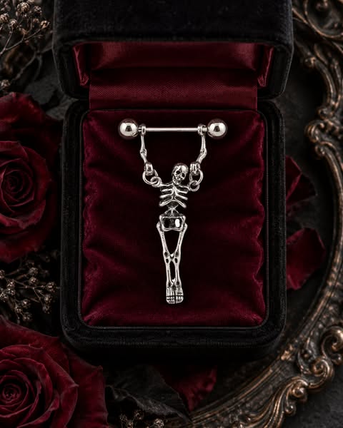 Gothic Skeleton Dangle Rings