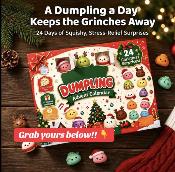 2026 Christmas Squishy Advent Calendar - 24 Days Dumpling Squishies Toys - Christmas Mystery Dumpling