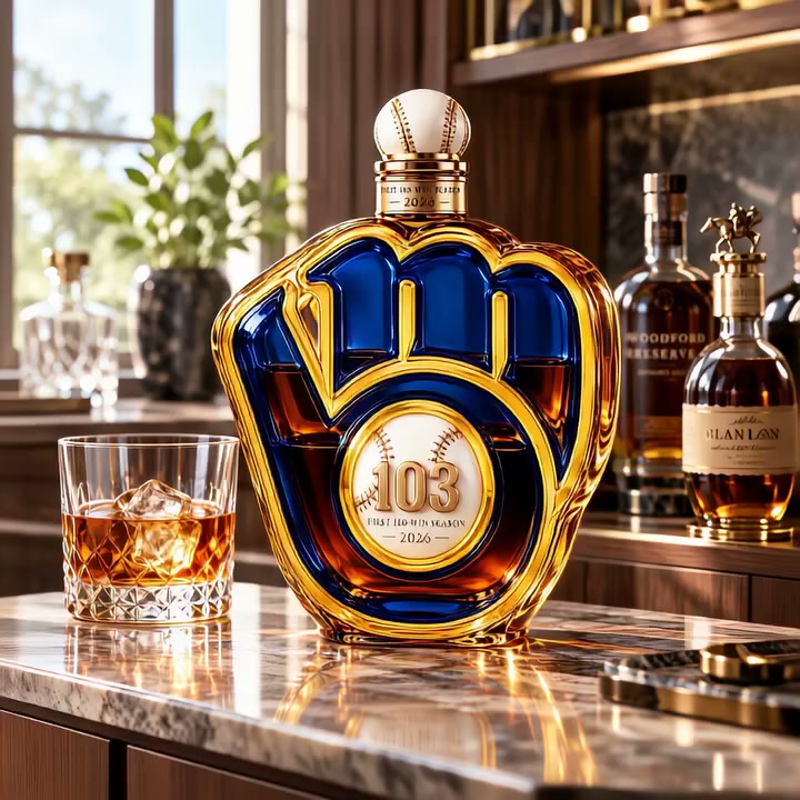 Baseball Glove Whiskey Bottle