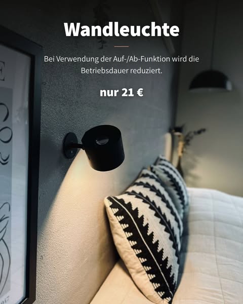 Wiederaufladbare Wandleuchte