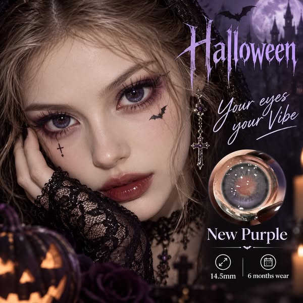New Purple 14.5mm Contact Lenses(6 months wear)