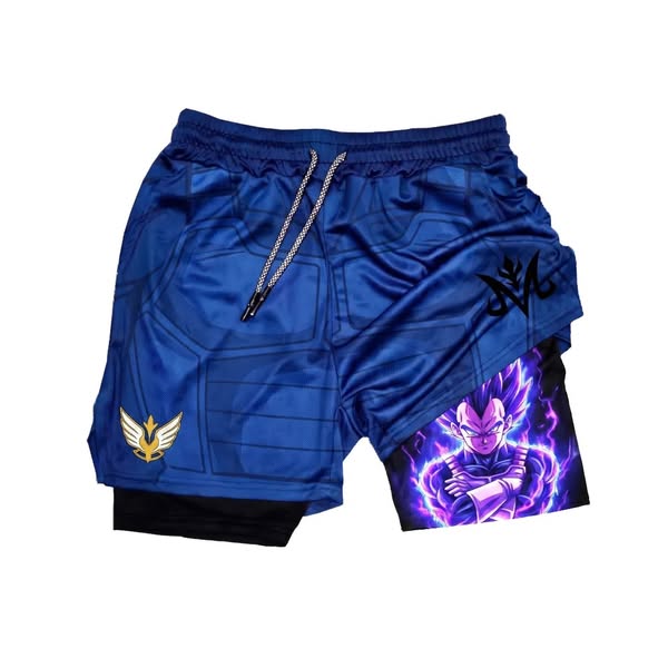 Anime Performance Gym Shorts Blue-XS