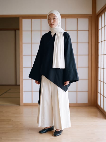 97% Cotton Asymmetrical Kimono