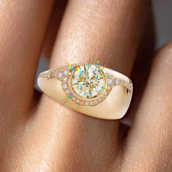 1.5ctw Round Cut White Sapphire Asymmetrical Band