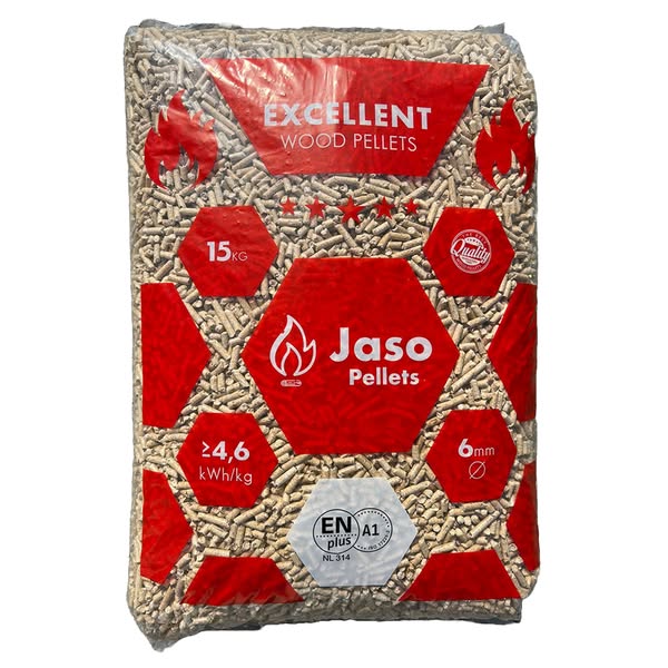 Jaso Excellent houtpellets ENplus A1 zak van 15kg