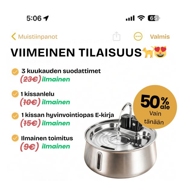 Saat 50% alennuksen + ilmaisen lahjan! Vain rajoitetun ajan!