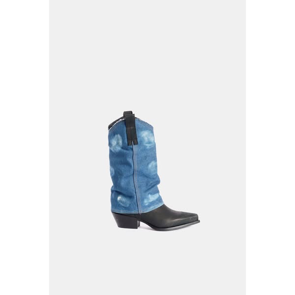 €146.30 Stivali texani vitello e jeans vintage DX567