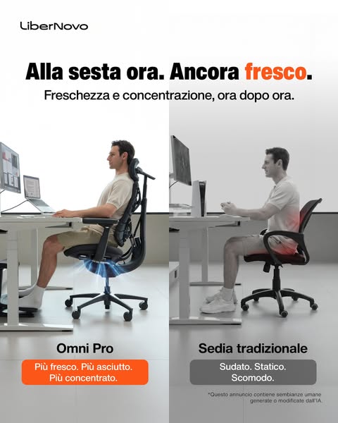 Comfort più fresco per sessioni prolungate