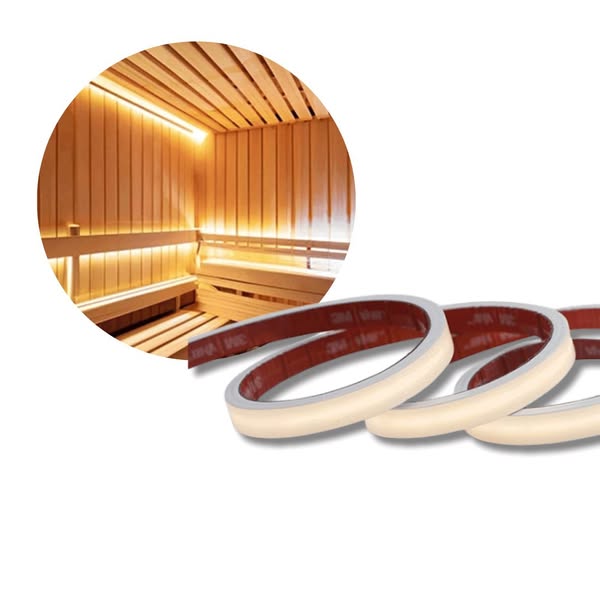 Sauna COB LED Strip 24V | 5m | 10mm | 2200K | 800lm/m | 10W/m | IP67 | Tot 103° - €128.55