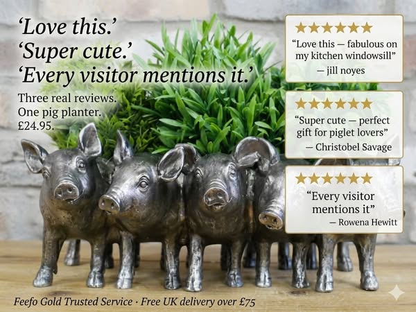 Quirky Pig Planter - Rustic Farmhouse Decor