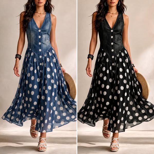 Adeline | Robe Longue à Pois