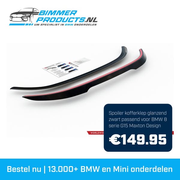 Spoiler kofferklep glanzend zwart passend voor BMW 8 serie G15 Maxton Design