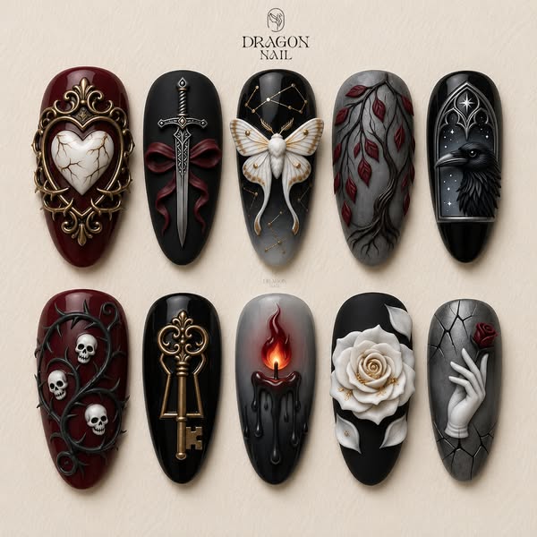 Crimson Noir Luxury Press On Nails