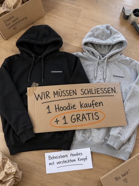 Beheizbarer Hoodie mit verstecktem Leuchtknopf
