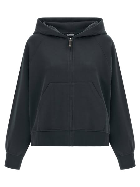 'S Max Mara Cotton-Blend Hoodie — Black