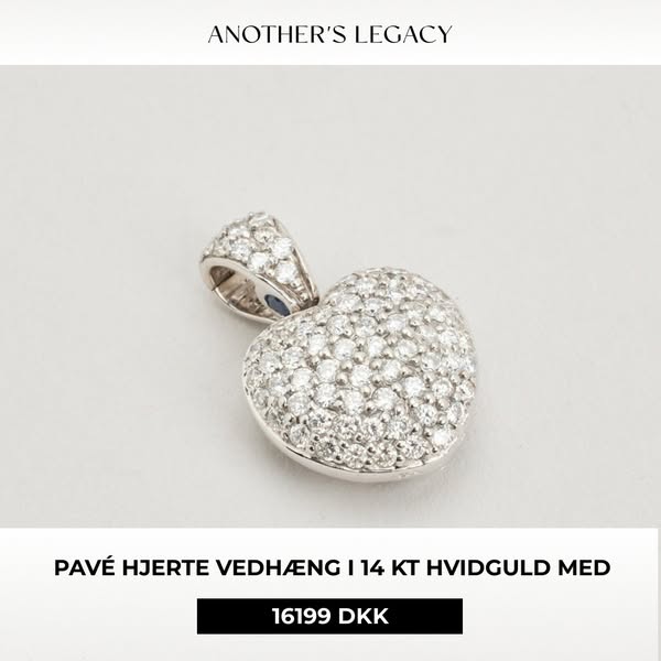 Pavé hjerte vedhæng i 14 kt hvidguld med diamant (1.45 ct)