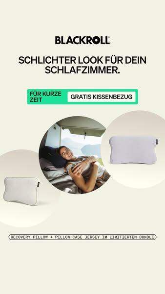 Ins Bett kuscheln und einfach abschalten können - so kann sich das Bundle aus RECOVERY PILLOW und PILLOW CASE PREMIUM COMFORT anfühlen.