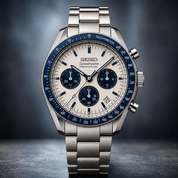 Custom Seiko Blue Racing Chronograph Speed Mod Watch