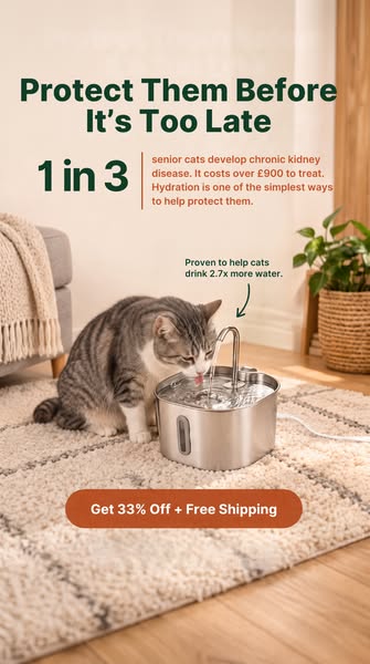 The #1 vet-recommended cat fountain in the UK, built to actually get your cat drinking more.