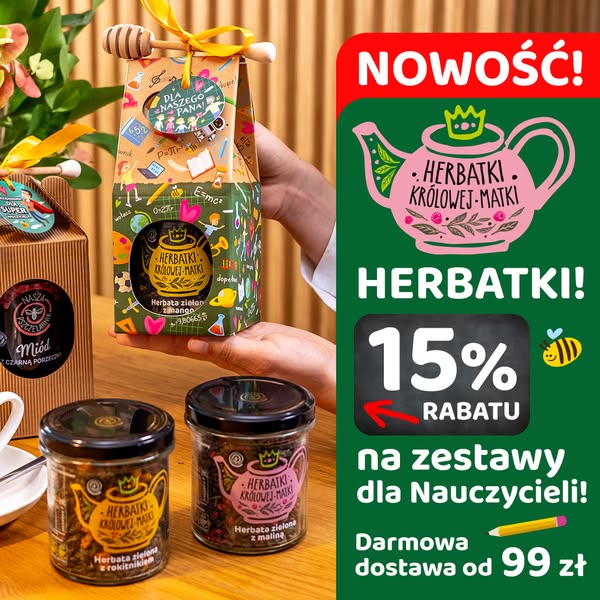 Miody na Dzień Nauczyciela, Zestawy Miodów | Dobra Cena - Nasza Pszczelarnia