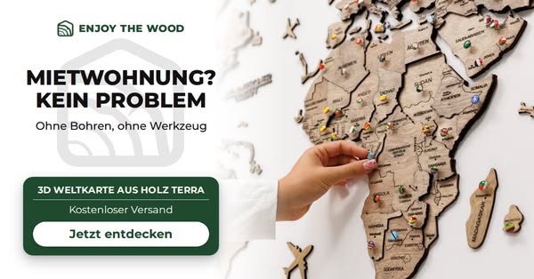 Holz-Weltkarte ab 97 € – handgefertigt