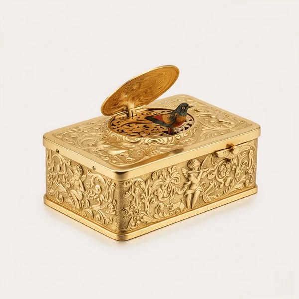 European Three-dimensional Embossed Bird Music Box
