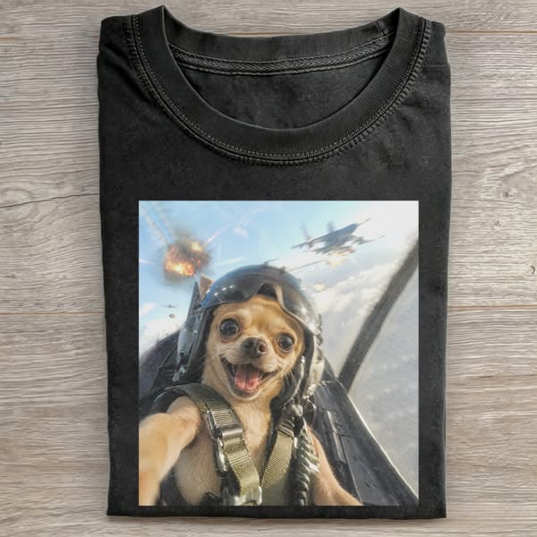Funny Chihuahua Pilot Selfie T-shirt