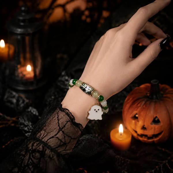 Natural Jade Halloween Bracelet