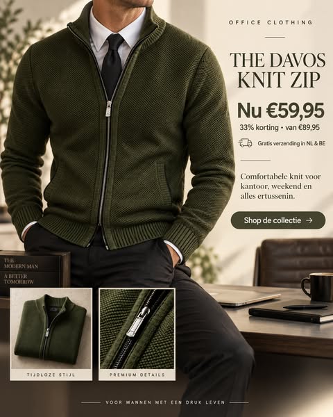 THE DAVOS KNIT ZIP | Nu €59,95